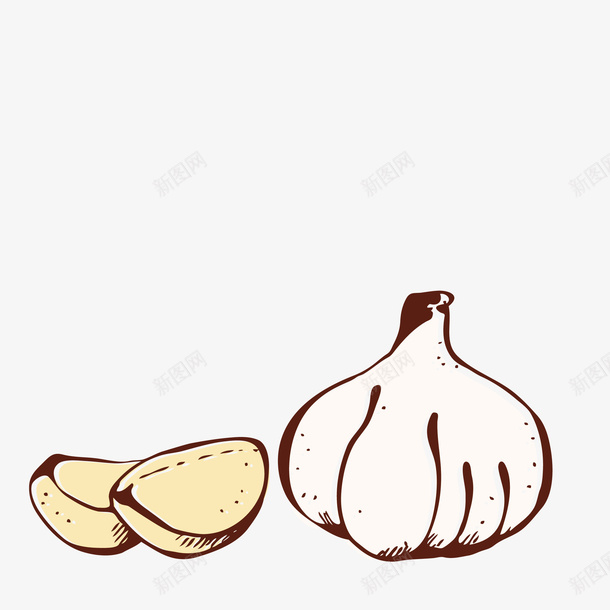 手绘的大蒜png免抠素材_88icon https://88icon.com png图形 作料 大蒜 手绘 蒜瓣 装饰 食物