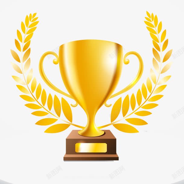 精美金色奖杯png免抠素材_88icon https://88icon.com 免费png图片 免费矢量素材 奖杯 橄榄枝 荣誉 获奖 金色
