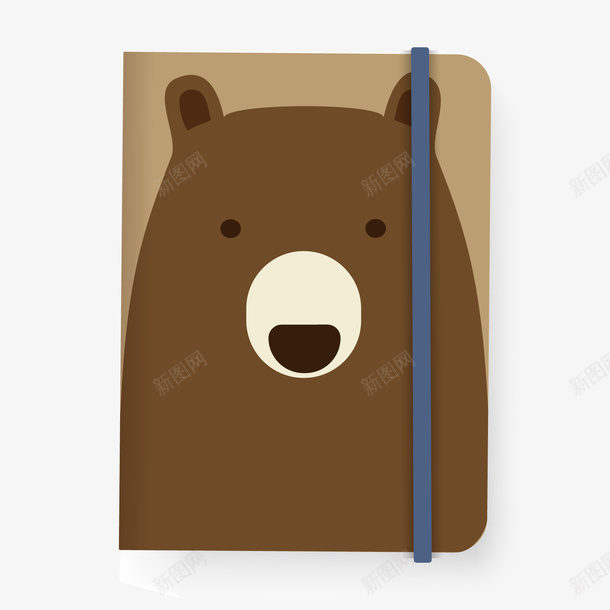 卡通笔记本矢量图eps免抠素材_88icon https://88icon.com 3D PNG免抠图下载 手账 棕熊 装饰 记事本 矢量图