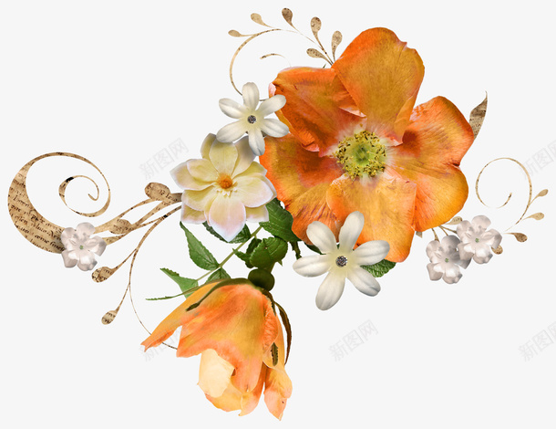 花卉png免抠素材_88icon https://88icon.com 水彩 花卉 花饰 边角装饰 边饰 黄色