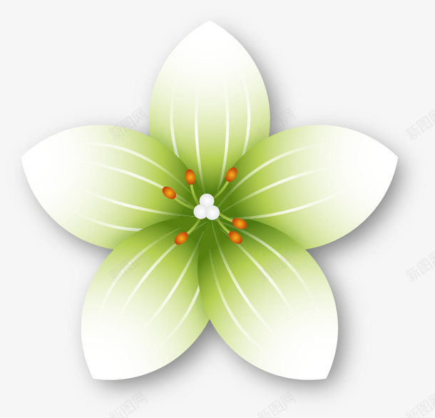 浅绿色卡通百合花矢量图ai免抠素材_88icon https://88icon.com 扁平风格 浅绿色 浅色百合花 百合 百合花矢量 花朵 矢量图