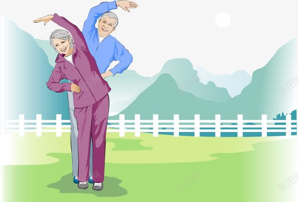 老人png免抠素材_88icon https://88icon.com 健康 关爱老人 养生 卡通人物 晨炼 老人 锻炼身体