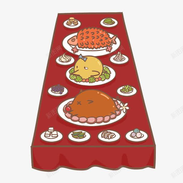 萌哒哒的大餐png免抠素材_88icon https://88icon.com 可爱 手绘食物 手绘餐桌