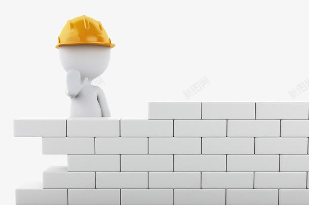 劳动工人png免抠素材_88icon https://88icon.com 3d剪影 3d模型 上班族 建筑 房地产 白色小人 砖墙