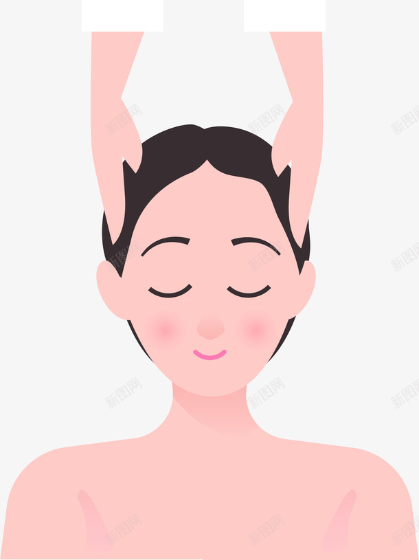 做spa按摩的女性png免抠素材_88icon https://88icon.com 保养 做SPA 女性 手绘 按摩头部 物理治疗师 矢量图案