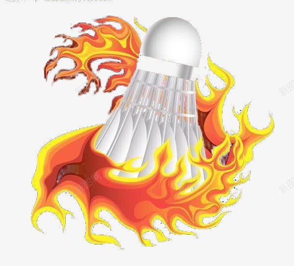 一团火围绕的羽毛球png免抠素材_88icon https://88icon.com 元素 火花 绚丽 羽毛球