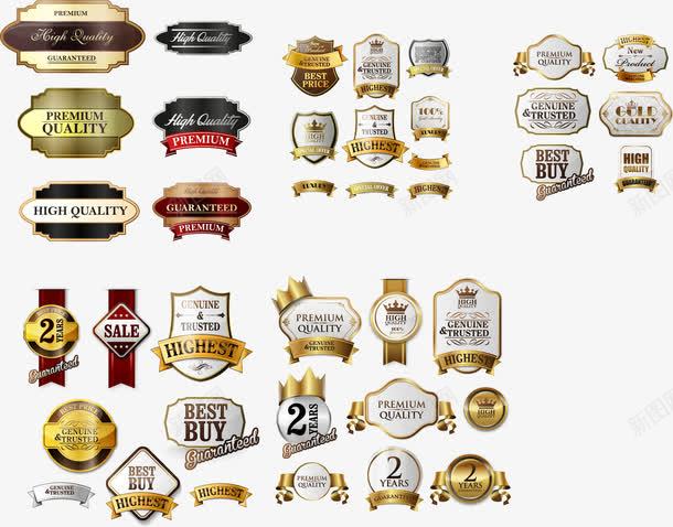 豪华质感标签标贴矢量图ai免抠素材_88icon https://88icon.com 标签 皇冠 酒标 金色标牌 金色标签 金色标贴 金色标贴金色标牌丝带标签丝带瓶贴矢量素材 铜志徽章 铜牌 铜质标牌 黑金色标牌 黑金色瓶贴 矢量图