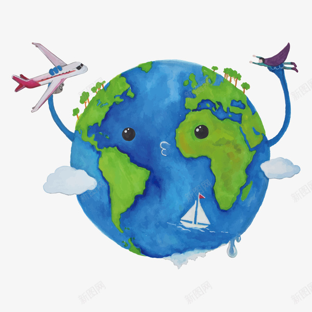 地球一小时手绘卡通地球png免抠素材_88icon https://88icon.com AI源文件 卡通地球 手绘卡通地球 手绘地球一小时 爱护地球 环保 矢量地球 绿色地球