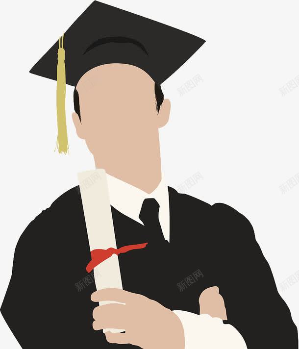 双手抱胸自信的毕业生png免抠素材_88icon https://88icon.com 人物插图 博士帽 卡通毕业生 双手抱胸 学位 学士学位 学士服 毕业生 自信