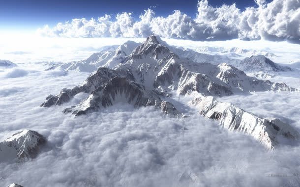 厚厚云层里的雪山jpg设计背景_88icon https://88icon.com 云层 厚厚 雪山