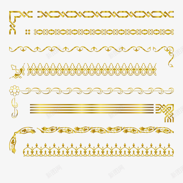 金色条纹装饰矢量图eps免抠素材_88icon https://88icon.com 创意 条纹装饰 精致 金色 金闪闪 矢量图