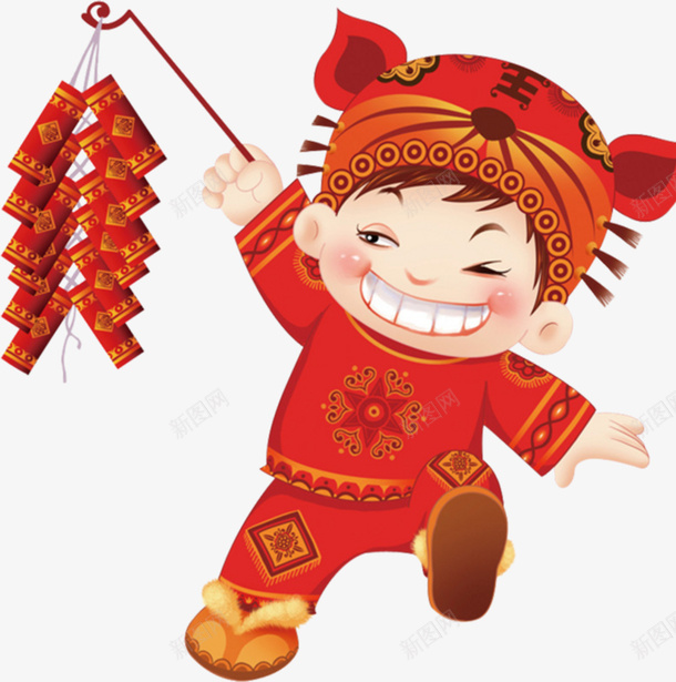 小男孩提着鞭炮简图png免抠素材_88icon https://88icon.com 喜庆 开心的 新年 炮仗 男孩 老虎帽子 鞭炮
