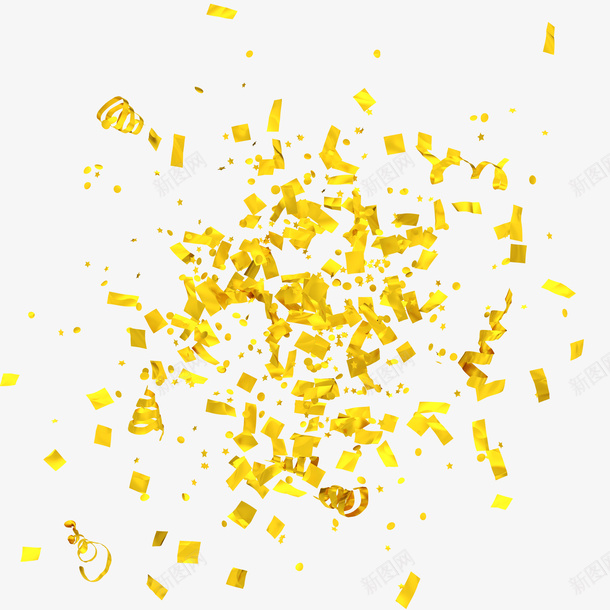金色丝带png免抠素材_88icon https://88icon.com 丝带碎片 节日装饰 装饰图 装饰画 金色碎片