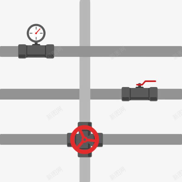 手绘扁平化管道接驳阀门png免抠素材_88icon https://88icon.com 减压阀 开关 扁平化 手绘 接驳口 管子 管道 表盘 金属材质 金属钢管 钢管 钢铁钢管