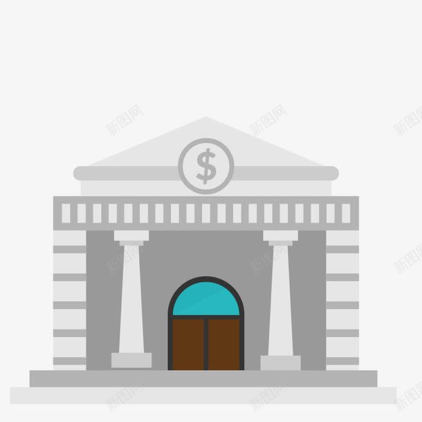 银行矢量图ai免抠素材_88icon https://88icon.com 卡通楼房 卡通欧式建筑楼房 矢量建筑 矢量图