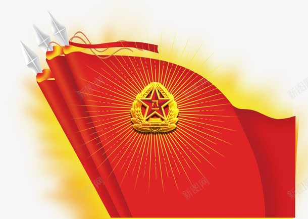 八一军旗png免抠素材_88icon https://88icon.com 免抠 免抠素材 八一军旗 军旗 旗帜