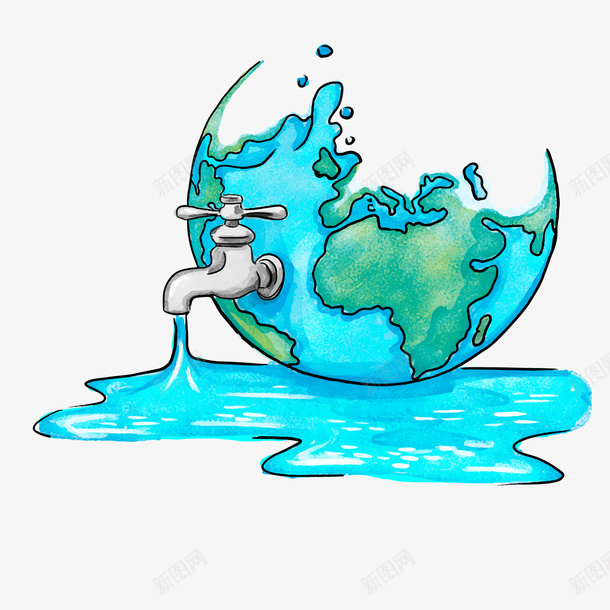 蓝色手绘保护地球水资源元素矢量图ai免抠素材_88icon https://88icon.com 保护 卡通 地球 扁平化 手绘 水资源 环境 蓝色 矢量图