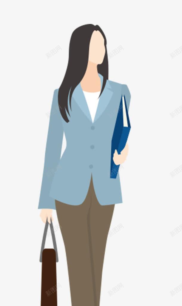 卡通商务女性人物png免抠素材_88icon https://88icon.com 人士 人物 公文包 公装 制服 商务 商务出差 套装 文件夹 白领 西服 走路 赶路