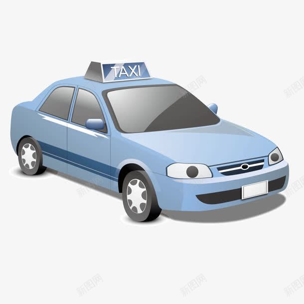 蓝色计程车png免抠素材_88icon https://88icon.com 出租车 蓝色 计程车 轿车