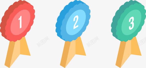 手绘名次奖章png免抠素材_88icon https://88icon.com 名次 奖牌 奖章 彩色 手绘 立体 等级 荣誉