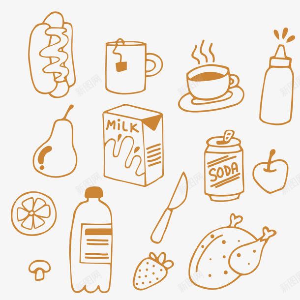 手账手绘食物零食系列png免抠素材_88icon https://88icon.com 咖啡 啤酒 手帐 手帐素材 手帐贴纸 手绘 手绘小食 手账 柠檬 梨子 烤鸡 热狗 茶 草莓 零食 食物