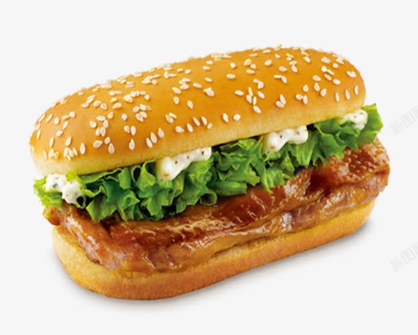照烧猪肉堡png免抠素材_88icon https://88icon.com 快餐 汉堡包 猪肉 生菜