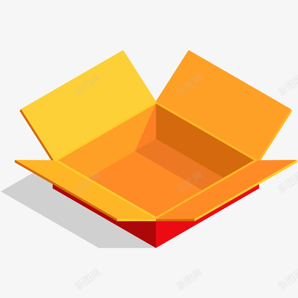 打开的礼盒插画矢量图ai免抠素材_88icon https://88icon.com 免抠PNG 双十一 双十二 打开的礼盒矢量插画 矢量图 空箱子 空纸箱 箱子 装饰 购物
