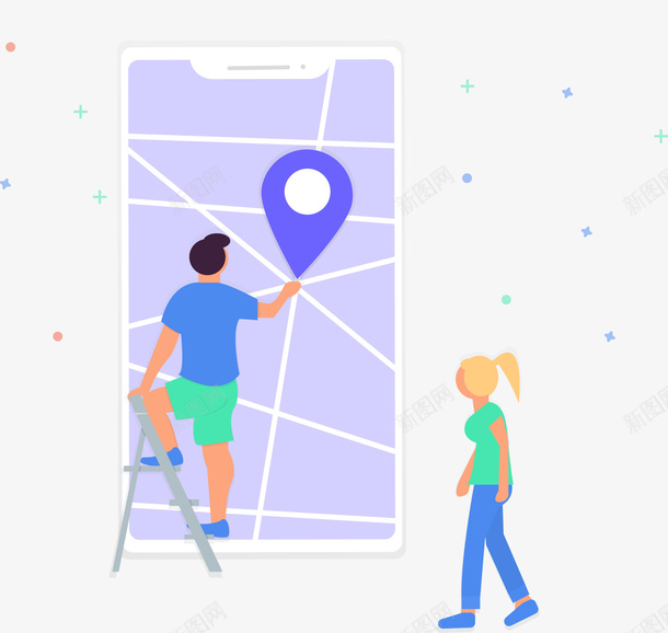 扁平地图UI插画装饰png免抠素材_88icon https://88icon.com 商务 地图 扁平 扁平地图UI 扁平插画 插画 生活 百科 装饰