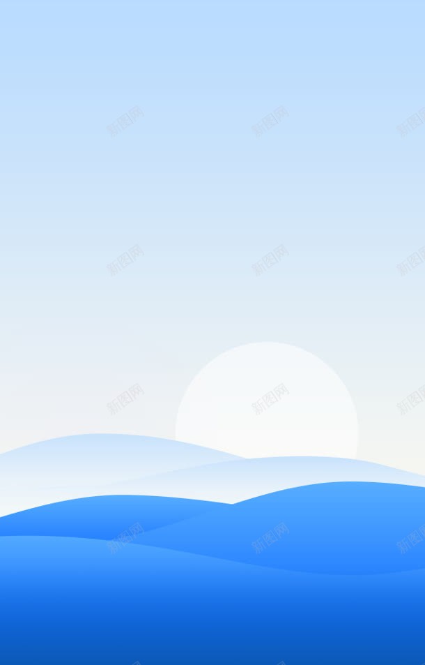 卡通蓝色山峦日出海报背景png免抠素材_88icon https://88icon.com 卡通 山峦 日出 海报 背景 蓝色