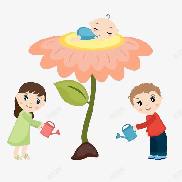 给葵花浇水png免抠素材_88icon https://88icon.com 卡通手绘 婴儿 宝宝 小孩 浇水 熟睡 熟睡的婴儿 睡眠 睡觉 花宝宝 花朵 进入梦乡