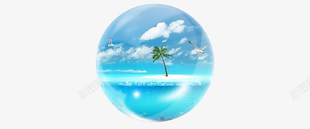 水晶玻璃海岛png免抠素材_88icon https://88icon.com 水晶 海岛 玻璃 球