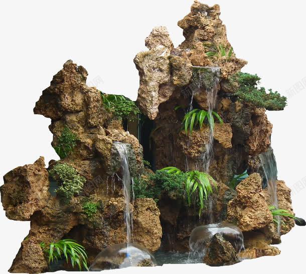 公园假山流水场景png免抠素材_88icon https://88icon.com 假山 公园 场景 流水