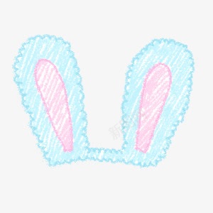 兔子耳朵png免抠素材_88icon https://88icon.com 两只 兔子 卡通 可爱 手绘 粉色 耳朵 蓝色