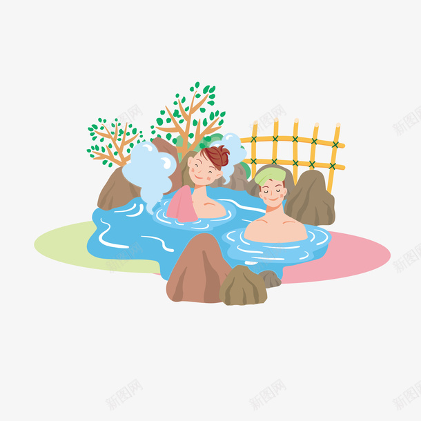 外出泡温泉案png免抠素材_88icon https://88icon.com 外出 度假 手绘 旅游 旅行 泡温泉 玩耍 简笔画 纹路 线条 装饰 质感