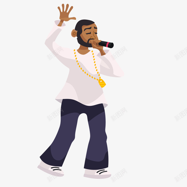 唱歌的说唱歌手矢量图ai免抠素材_88icon https://88icon.com 人物设计 唱歌 演唱 男性人物 表演 说唱 矢量图