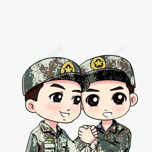 握手的兵哥哥png免抠素材_88icon https://88icon.com 一条心 两位 公务员 制服 卡通兵哥哥 团结 士兵 展示 握手 相亲相爱 相恋