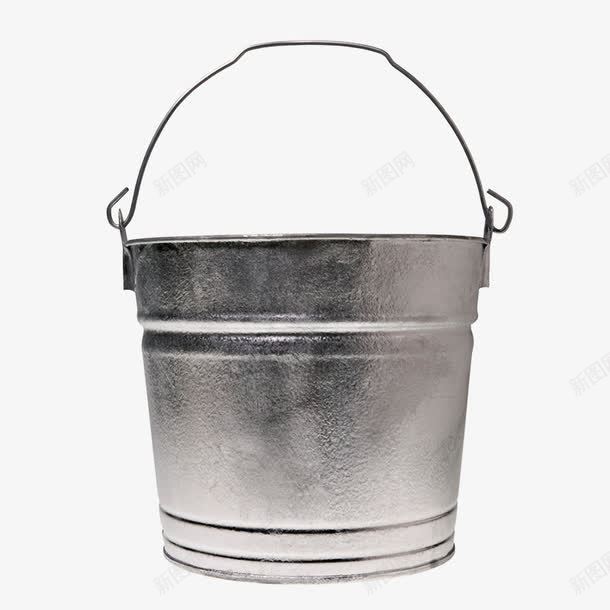 银色水桶png免抠素材_88icon https://88icon.com 拍摄 提水桶 水井 装水 铁桶