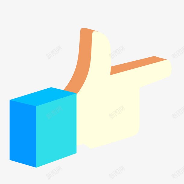 卡通手绘手指指向png免抠素材_88icon https://88icon.com 卡通 平面 手指头 手绘 拇指 指向 线条 蓝色 阴影 食指