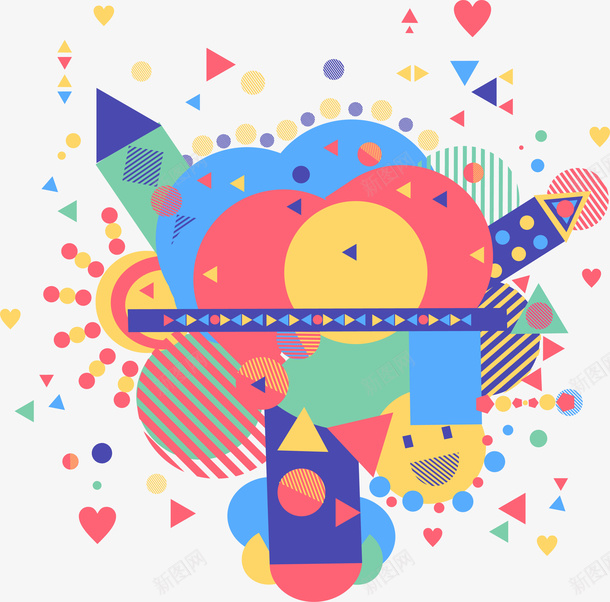 卡通手绘时尚几何装饰画矢量图ai免抠素材_88icon https://88icon.com 三角形 几何艺术 几何装饰画 圆形 时尚几何 波普艺术 艺术 艺术风景 装饰画 矢量图