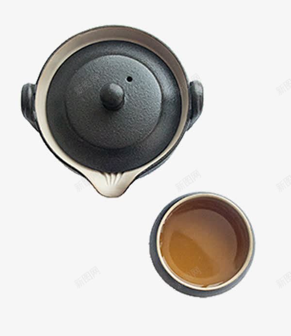茶壶和茶杯里的茶水png免抠素材_88icon https://88icon.com 俯拍茶水 茶水茶杯 陶瓷茶具 黑陶 黑陶陶瓷