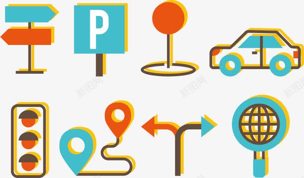 交通png免抠素材_88icon https://88icon.com 交通灯 分叉路 地点 考驾照 路牌 转弯