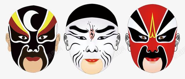 黑白红脸png免抠素材_88icon https://88icon.com 戏曲 白脸 红脸 黑脸