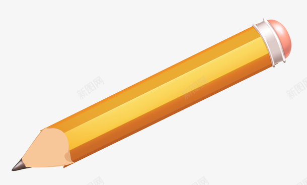 铅笔学习文具黄色矢量图ai免抠素材_88icon https://88icon.com 免抠PNG 卡通手绘 教育 文具 铅笔 黄色 矢量图