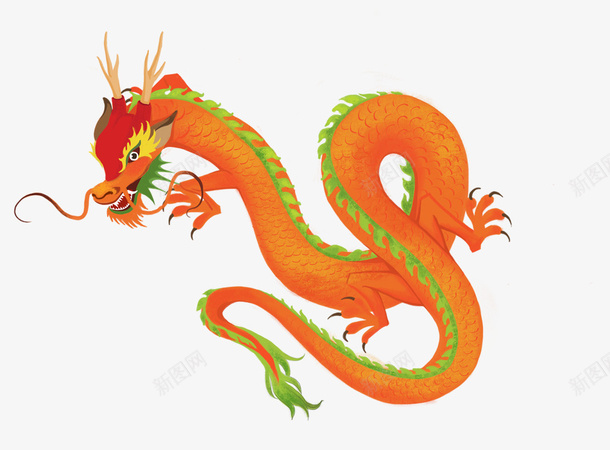 二月二龙抬头手绘插画橙色的龙png免抠素材_88icon https://88icon.com 二月二 手绘 插画 舞龙 装饰插图 金黄色龙抬头龙图案 龙 龙抬头