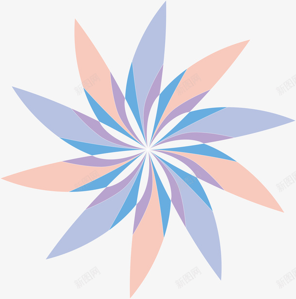 异型花png免抠素材_88icon https://88icon.com 不规则图形 圆圈 旋转花 花花 风车形