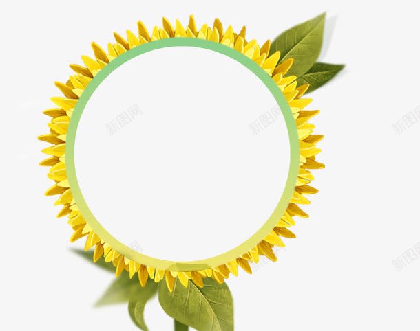 向日葵边框png免抠素材_88icon https://88icon.com 向日葵 太阳 头像 希望 边框 黄色