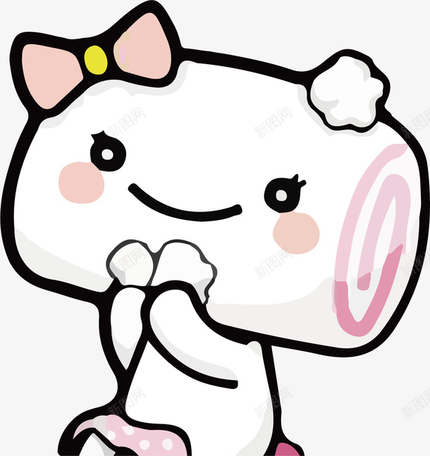可爱的馒头人小女孩png免抠素材_88icon https://88icon.com 卡通小女孩 卡通馒头 可爱 手绘馒头 粉色脸颊 粉色蝴蝶结 馒头人