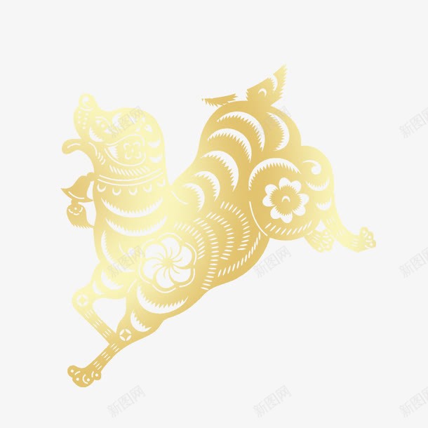 金色狗狗剪纸png免抠素材_88icon https://88icon.com PNG免抠图 PNG免抠图下载 奢华 狗年 窗花 过年 金狗
