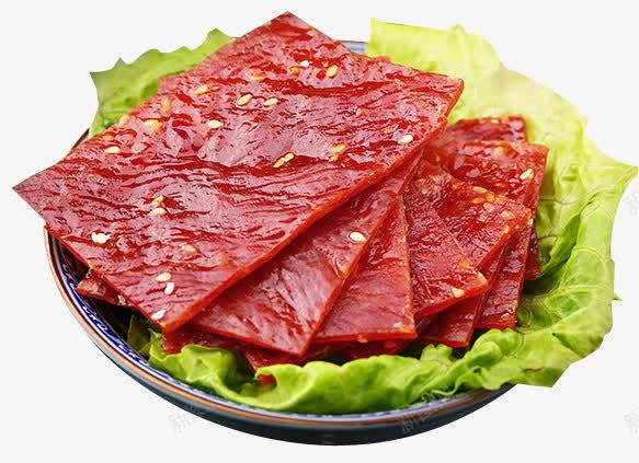 猪肉脯png免抠素材_88icon https://88icon.com 产品实物 休闲 猪肉脯 盘子 肉 零食