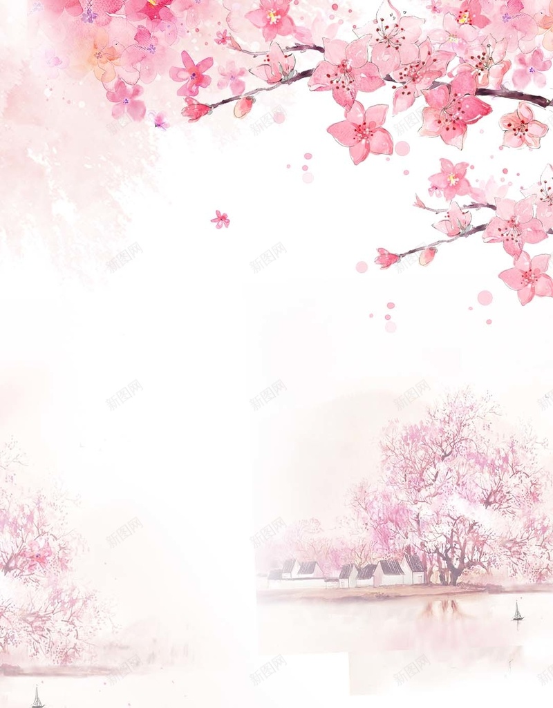 粉色樱花花瓣商业PSD分层H5背景jpg设计背景_88icon https://88icon.com 商业PSD分层H5背景素材 春天 服饰 樱花 浮云 粉色 花瓣 踏春 高山